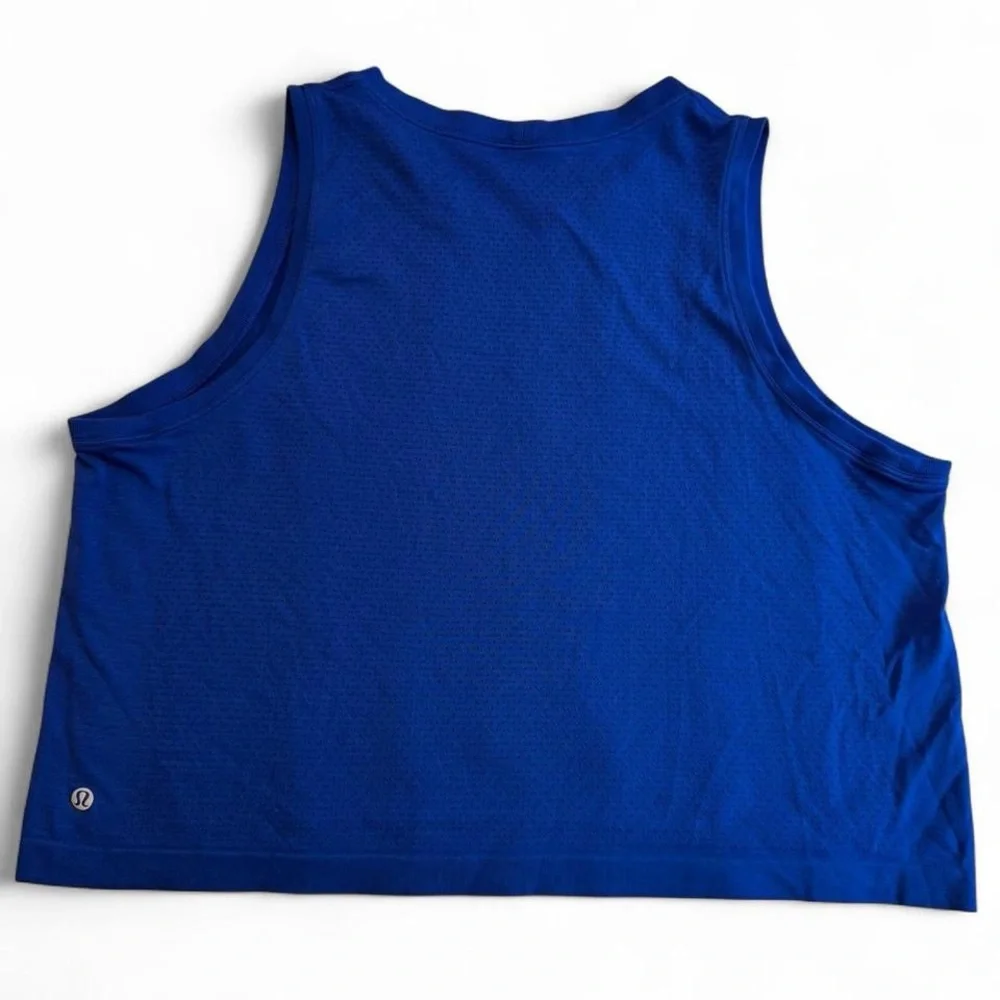 Lululemon Breeze By Muscle Crop Tank - Jet Stream Blue